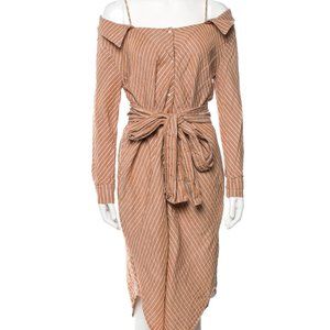 MAJE RULYLLA OFF THE SHOULDER DRESS
